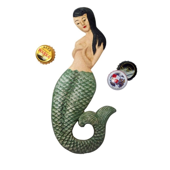 Toscano Mermaid of Seltzer Cove Cast Iron Bottle Opener Size 8" - Picture 1 of 2